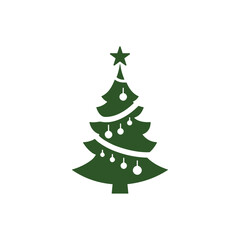 Christmas Tree vector icon on white background
