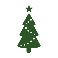 Christmas Tree vector icon on white background