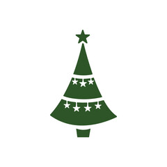 Christmas Tree vector icon on white background