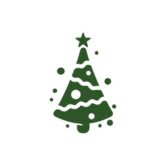 Christmas Tree vector icon on white background