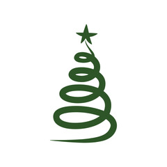 Christmas Tree vector icon on white background
