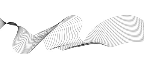Abstract frequency sound wavy, twisted curve lines with blend effect. Technology abstract wavy curve lines on transparent background.  Abstract business wave curve lines background.