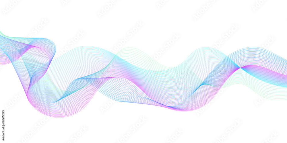 Poster abstract colorful glowing wave curved lines background. abstract frequency sound wave lines and tech
