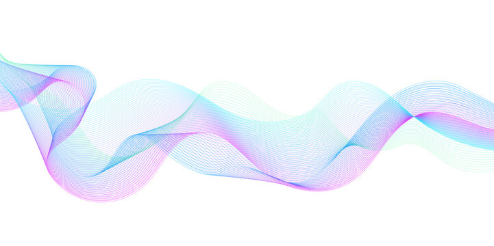 Abstract colorful glowing wave curved lines background.  Abstract frequency sound wave lines and technology curve lines background. Design used for banner, template, science, business and many more.