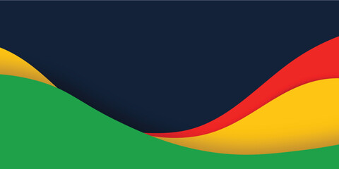 Black History Month abstract tricolor background African, American, vector, celebrate red, yellow, green, banner, poster design vector file