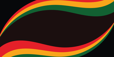 Black History Month abstract tricolor background African, American, vector, celebrate red, yellow, green, banner, poster design vector file