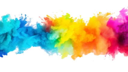 Foto op Canvas colorful vibrant rainbow Holi paint color powder explosion with bright colors isolated white background. happy new year design.  © Towhidul
