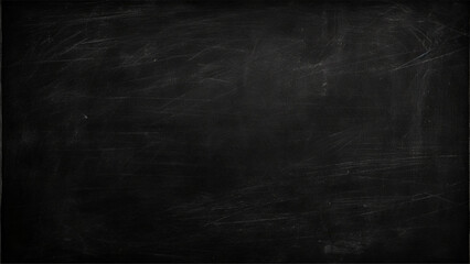 Abstract chalk rubbed out on blackboard or chalkboard texture clean school board for background. old black wall background texture Blackboard texture horizontal black board and chalkboard background. - obrazy, fototapety, plakaty