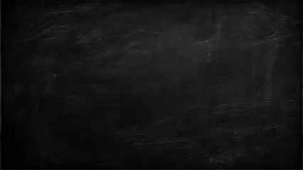 Foto op Plexiglas Abstract chalk rubbed out on blackboard or chalkboard texture clean school board for background. old black wall background texture Blackboard texture horizontal black board and chalkboard background. © Towhidul
