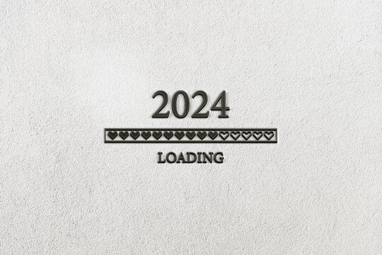 Beautiful 2024 Loading Stylish Text Design illustration