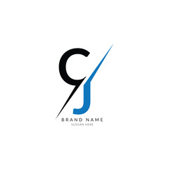 cj black blue letter logo template art.