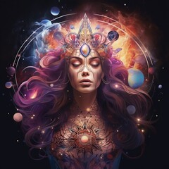 cosmic goddess, illustration