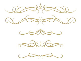 なめらかな曲線で描いたエレガントなフレーム素材　ゴールド © Sora_Kobayashi