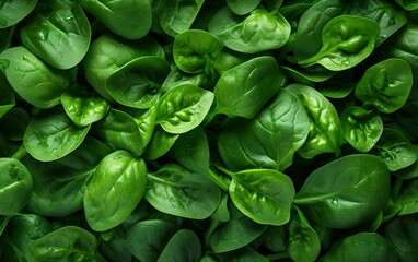 Fototapeta na wymiar Fresh green baby spinach leaves natural background