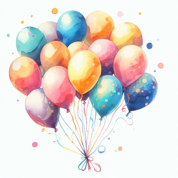 "Vibrant Celebration: Colorful Balloons Isolated on Transparent Background AI image 