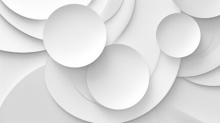 Abstract white circle shape with digital hi tech concept background technology. white background with circles and rings in modern design. 3d circle white background. - obrazy, fototapety, plakaty