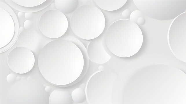 Abstract white circle shape with digital hi tech concept background technology. white background with circles and rings in modern design. 3d circle white background.