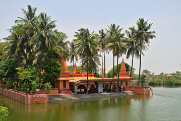 Panoramic landscape view of Ramdara Mandir, a famous tourist place in Pune, Maharashtra, India