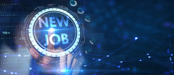 Business, Technology, Internet and network concept: New Job.
