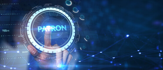 Patron and leader concept.Business, Technology, Internet and network concept.