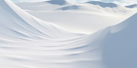 Snowy splendor. Breathtaking winter landscape in majestic mountains. Alpine elegance. Crisp white wilderness with blue sky and snow covered peaks