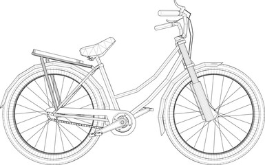 Vector sketch illustration of girl's mini bike design