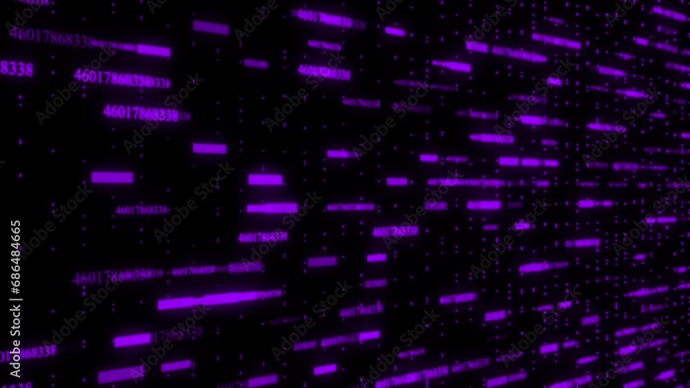 Aufkleber motion graphic of digital technologic background.3d big data digital binary code particles with futu