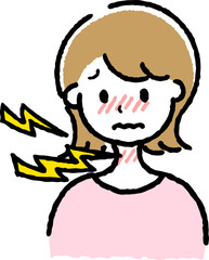 風邪をひいている女性