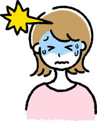 風邪をひいている女性