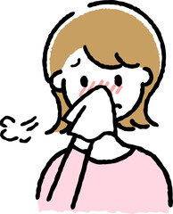 風邪をひいている女性