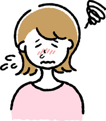 風邪をひいている女性