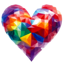 isolated polygon Colorful hearts on a white background, banner, web