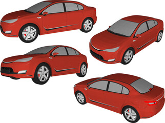 Vector sketch illustration of simple sports car design