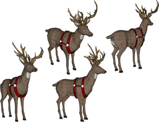 Naklejka premium vector sketch illustration of snow deer animal design on Christmas day