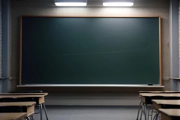 Foto op Canvas Empty classroom with a clean chalkboard © Neal