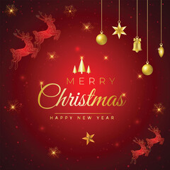 Merry Christmas background with christmas element. Vector illustration. Christmas and New Year background.