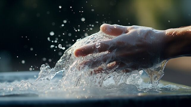 person in water HD 8K wallpaper Stock Photographic Image 
