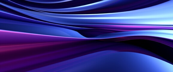 Violet and blue illuminated corrugated shapes. Geometric abstract background
