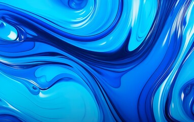 Vibrant neon blue liquid background