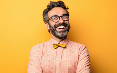 Obraz premium Happy smiling Electrician wearing reflective work clothes