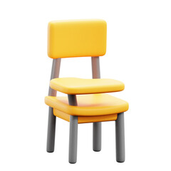  Chair 3D Illustration School Education Studying Student