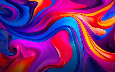 Obraz premium Vibrant neon colorful liquid background