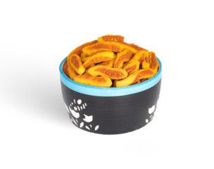 Fried Bhakarwadi Tea Time Snack isolated on white background