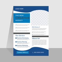 Corporate business flyer template design, business proposal, promotion, advertise, publication with Blue, Black color and Minimalist flyer.