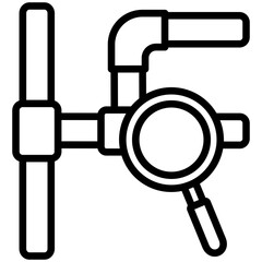 Pipe Inspection black outline icon, related to plumbing service.