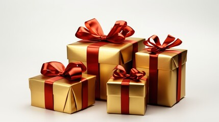 Christmas Gifts Isolated on the White Background
