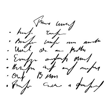 Handwritten Unreadable ink stroke, doodle illegible fictional language isolated on white background. Vintage pen writen.