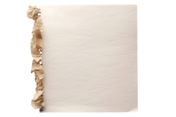 page paper texture ripped off from the notebook isolated on white background. generative ai.