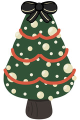 심플 크리스마스트리, 크리스마스 트리장식,성탄절 트리 일러스트