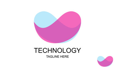 Abstract Technology Logo Design Template With Spa.